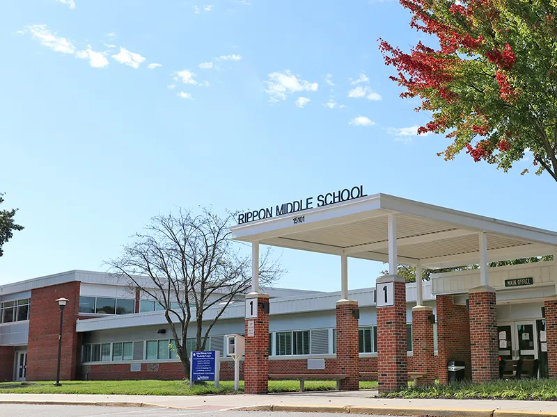 Rippon Middle School building entrance