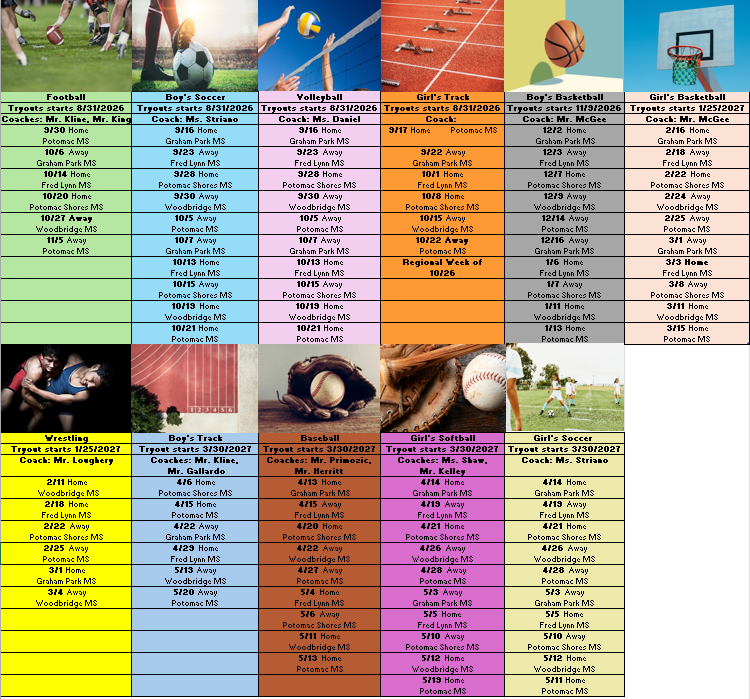 Sports schedule